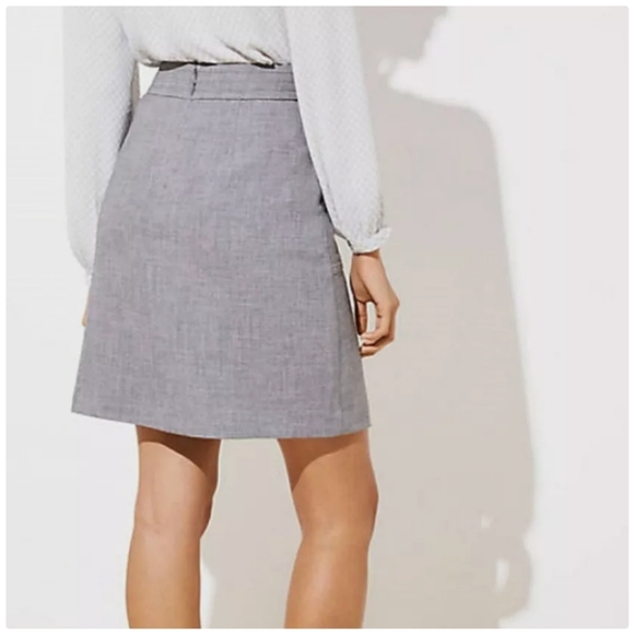 LOFT Slate Gray A-line Skirt - Sz 4 - Picture 6 of 10